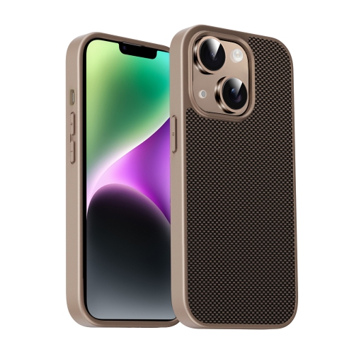 

For iPhone 14 Pita Series TPU + PC Texture Phone Case(Gold)