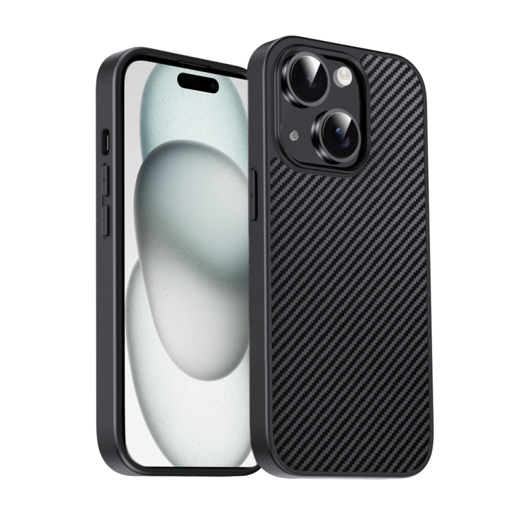 

For iPhone 15 Plus Pita Series TPU + PC Texture Phone Case(Black)