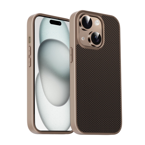 

For iPhone 15 Plus Pita Series TPU + PC Texture Phone Case(Gold)