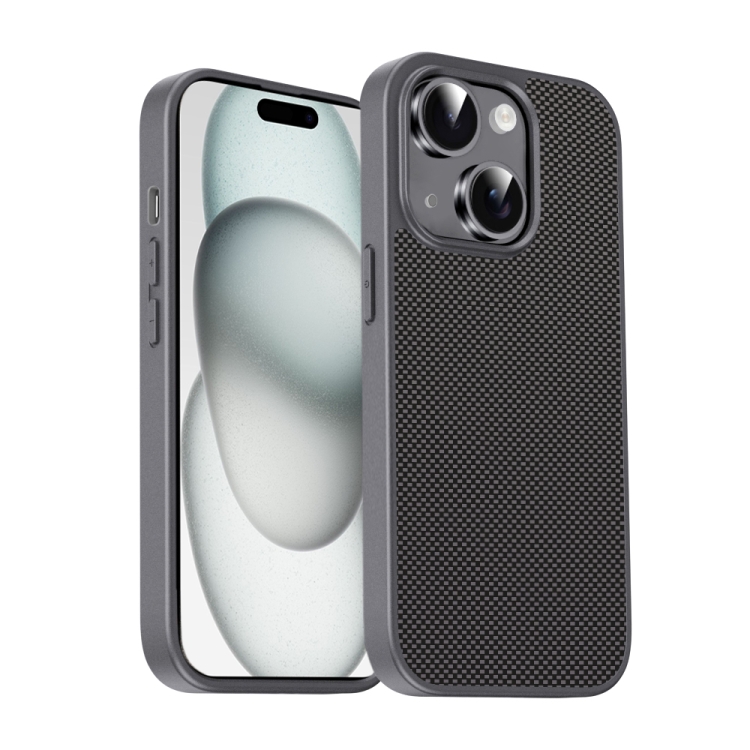 

For iPhone 15 Plus Pita Series TPU + PC Texture Phone Case(Grey)