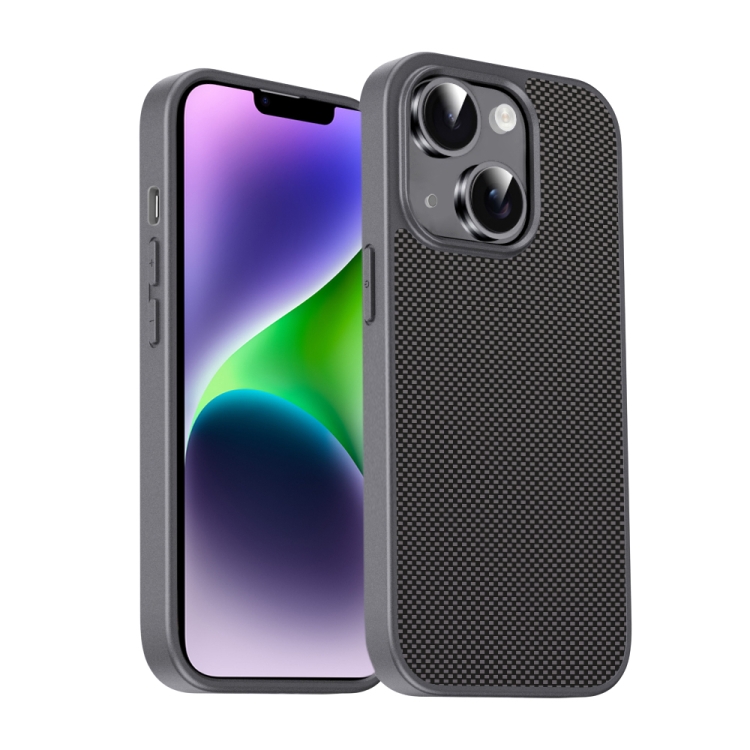 

For iPhone 14 Plus Pita Series TPU + PC Texture Phone Case(Grey)