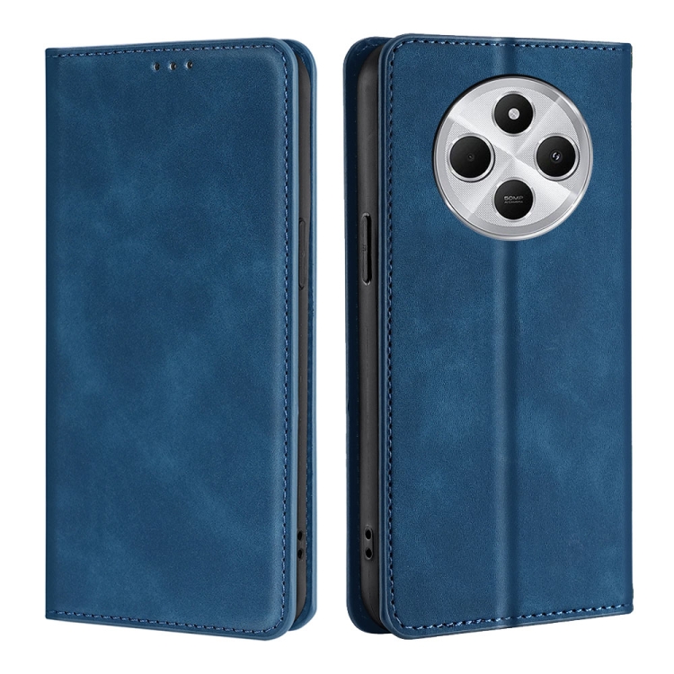 

For Redmi 14C 4G Skin Feel Magnetic Leather Phone Case(Blue)