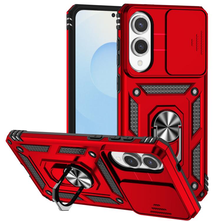 

For Samsung Galaxy S25 Edge 5G Sliding Camshield Holder Phone Case(Red)