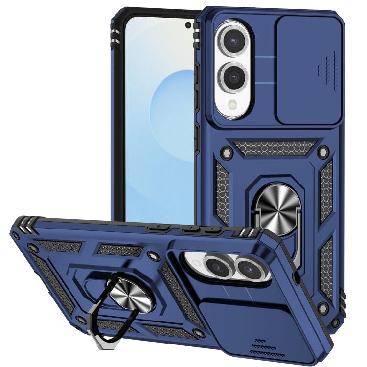 

For Samsung Galaxy S25 Edge 5G Sliding Camshield Holder Phone Case(Blue)