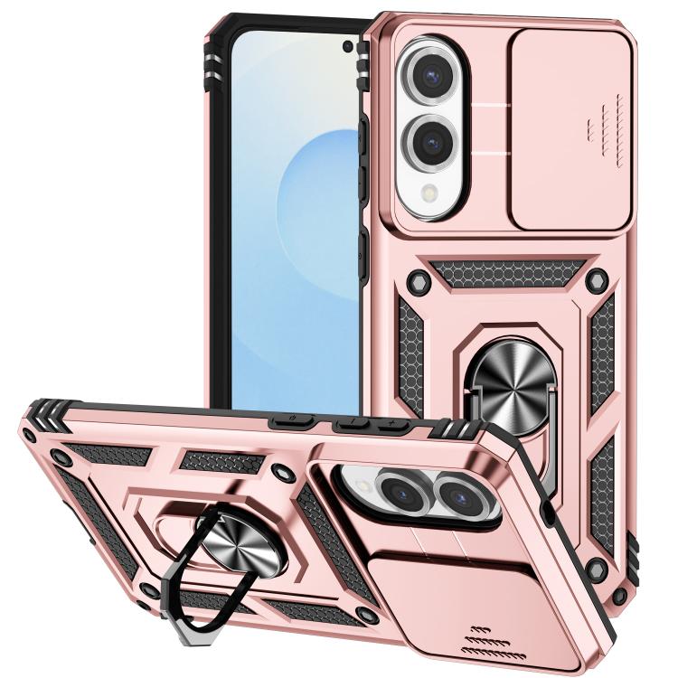 

For Samsung Galaxy S25 Edge 5G Sliding Camshield Holder Phone Case(Rose Gold)