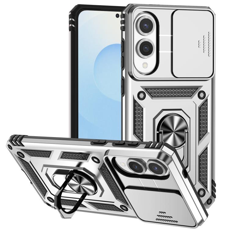 

For Samsung Galaxy S25 Edge 5G Sliding Camshield Holder Phone Case(Silver)