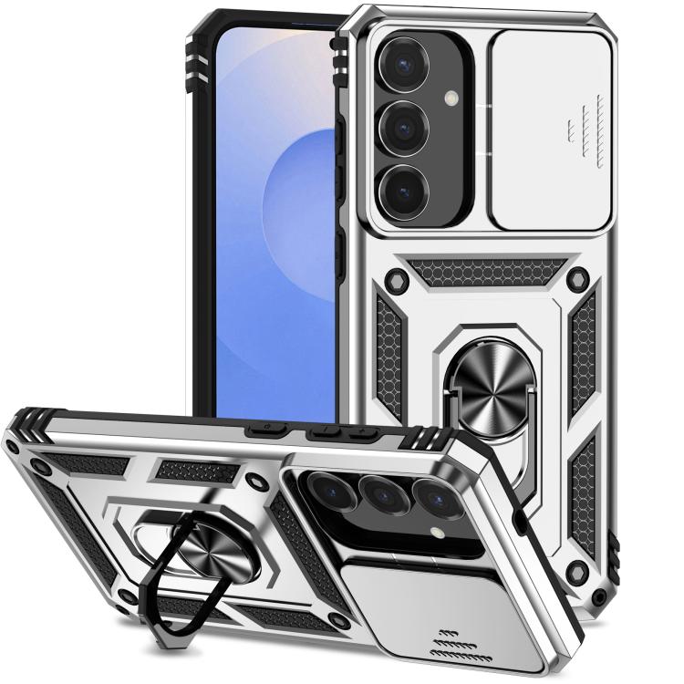 

For Samsung Galaxy S25 FE 5G Sliding Camshield Holder Phone Case(Silver)