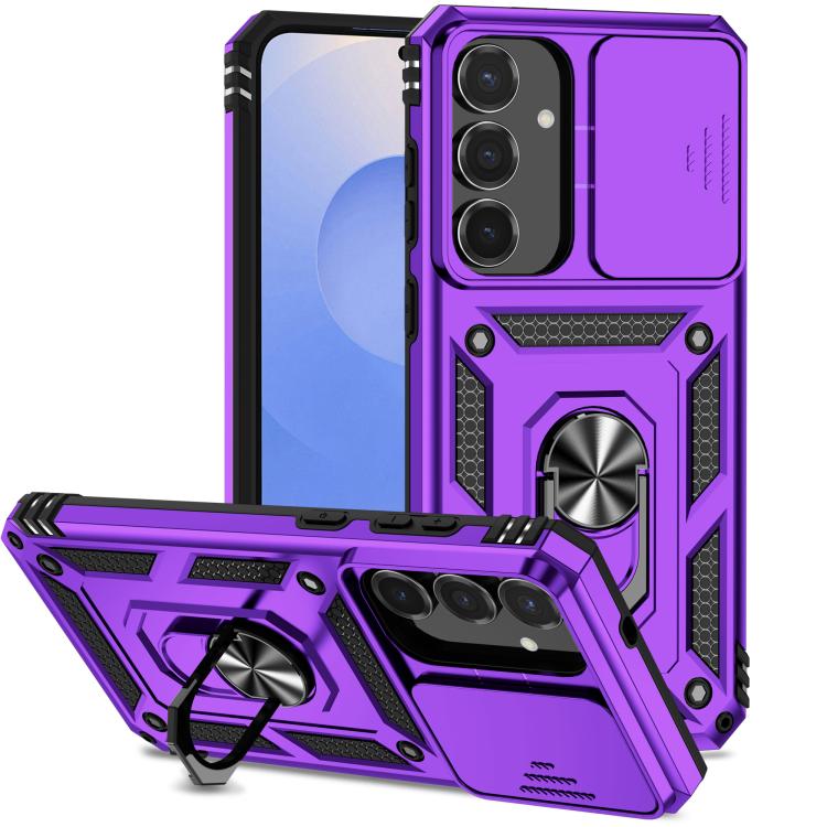 

For Samsung Galaxy S25 FE 5G Sliding Camshield Holder Phone Case(Purple)