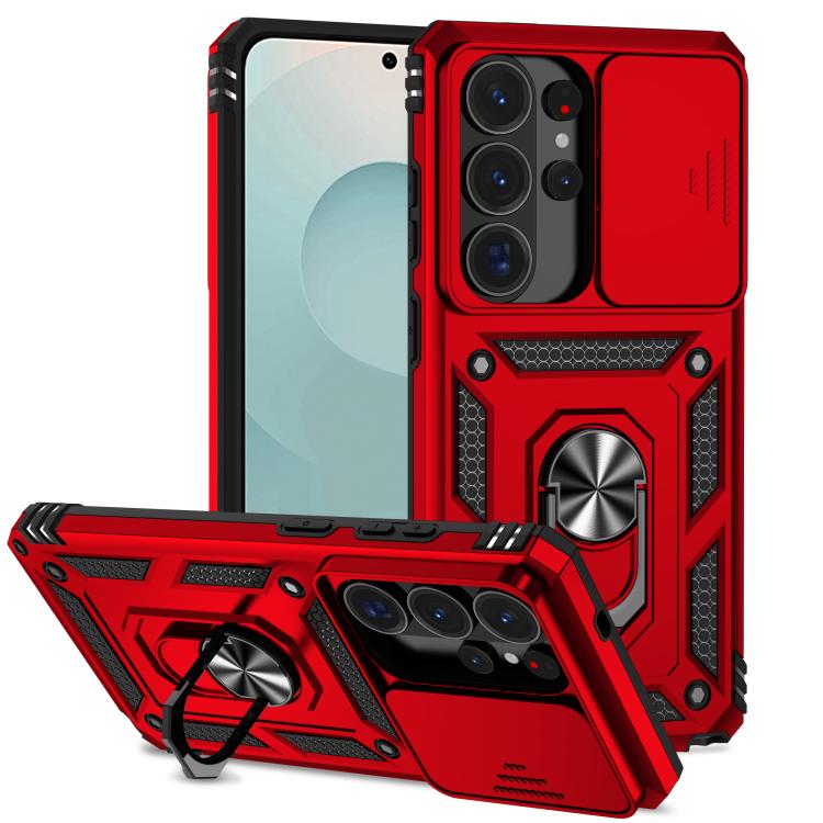 

For Samsung Galaxy S26 Ultra 5G Sliding Camshield Holder Phone Case(Red)