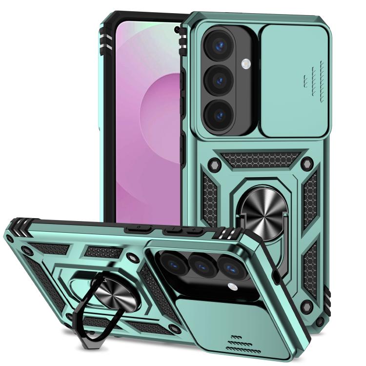 

For Samsung Galaxy S26 5G Sliding Camshield Holder Phone Case(Green)