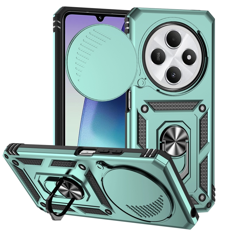 

For Redmi 14C 4G Sliding Camshield Holder Phone Case(Green)