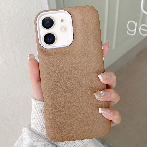 

For iPhone 12 Leather Texture Phone Case(Khaki)