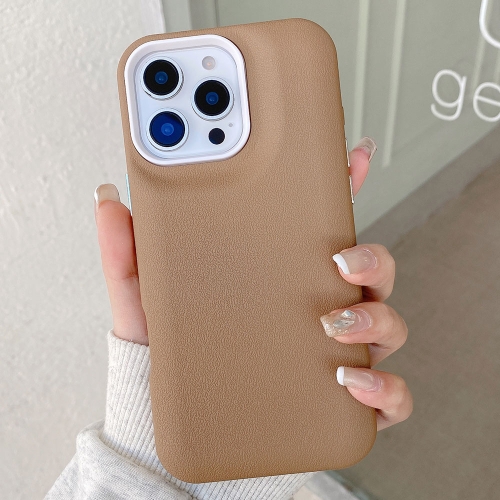 

For iPhone 13 Pro Max Leather Texture Phone Case(Khaki)