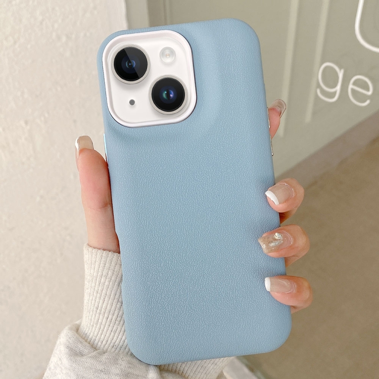 

For iPhone 14 Leather Texture Phone Case(Sky Blue)