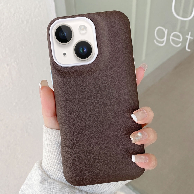 

For iPhone 15 Leather Texture Phone Case(Coffee)
