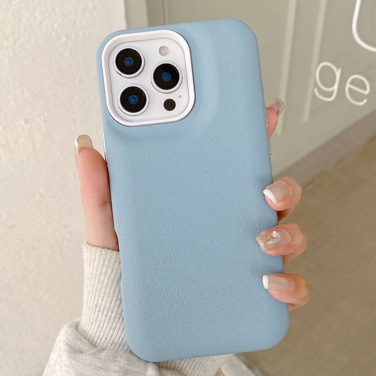 

For iPhone 15 Pro Max Leather Texture Phone Case(Sky Blue)