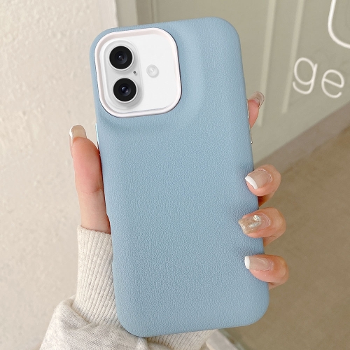 

For iPhone 16 Leather Texture Phone Case(Sky Blue)