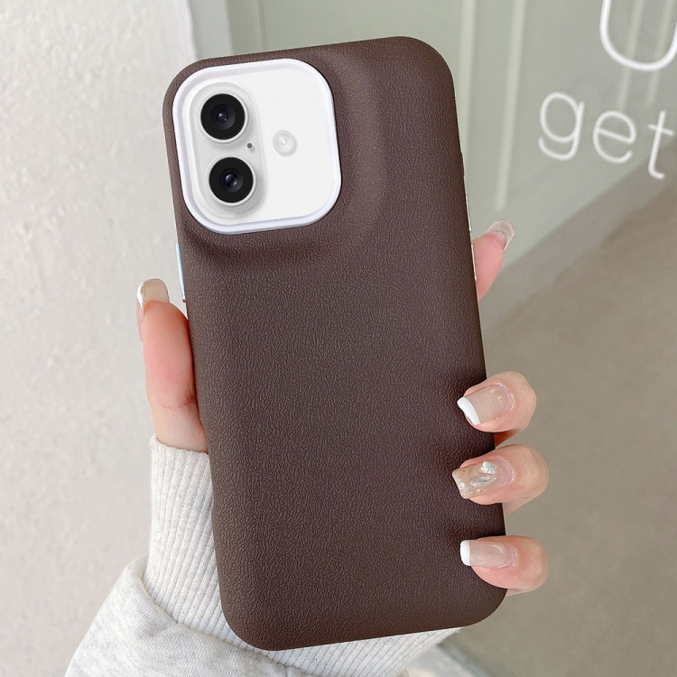 

For iPhone 16 Plus Leather Texture Phone Case(Coffee)