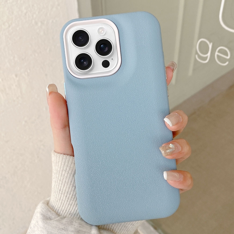 

For iPhone 16 Pro Leather Texture Phone Case(Sky Blue)