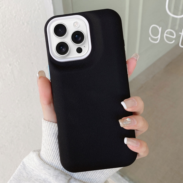 

For iPhone 16 Pro Leather Texture Phone Case(Black)
