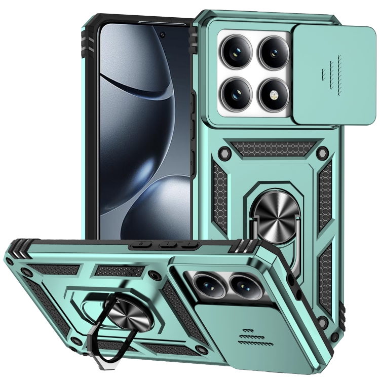 

For Xiaomi 14T Pro Sliding Camshield Holder Phone Case(Green)