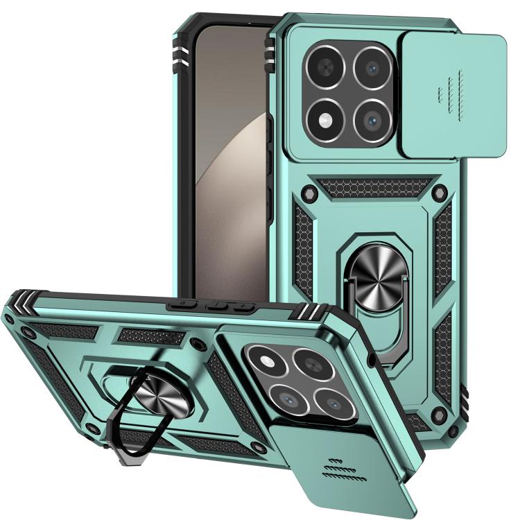 

For Xiaomi 15T 5G Global Sliding Camshield Holder Phone Case(Green)