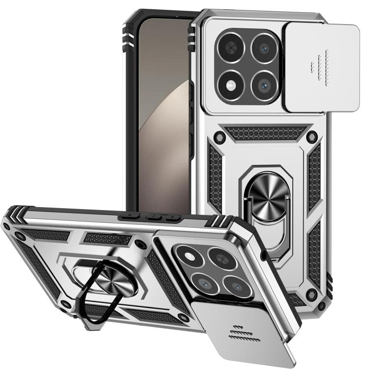 

For Xiaomi 15T 5G Global Sliding Camshield Holder Phone Case(Silver)