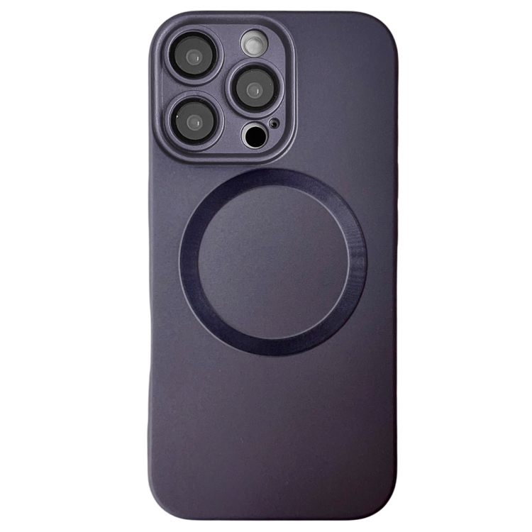 

For iPhone 16 Pro Metallic Paint CD Texture MagSafe TPU Phone Case(Grey)