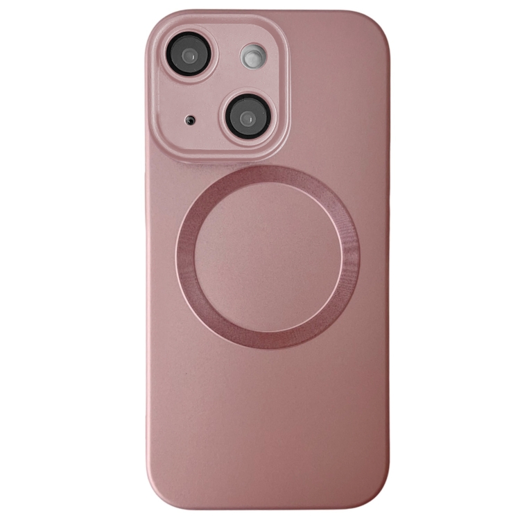 

For iPhone 15 Metallic Paint CD Texture MagSafe TPU Phone Case(Pink)
