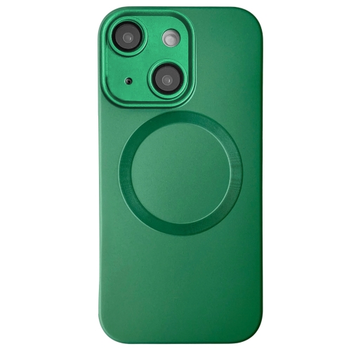 

For iPhone 14 Metallic Paint CD Texture MagSafe TPU Phone Case(Green)
