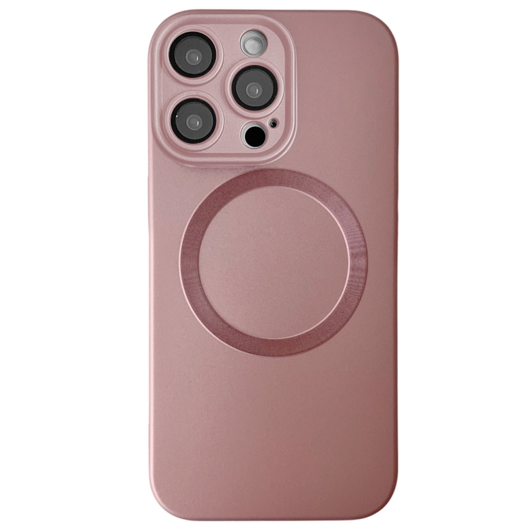 

For iPhone 14 Pro Metallic Paint CD Texture MagSafe TPU Phone Case(Pink)