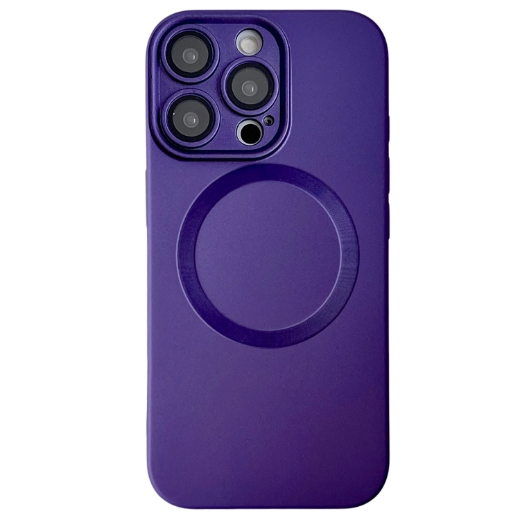 

For iPhone 13 Pro Max Metallic Paint CD Texture MagSafe TPU Phone Case(Dark Purple)