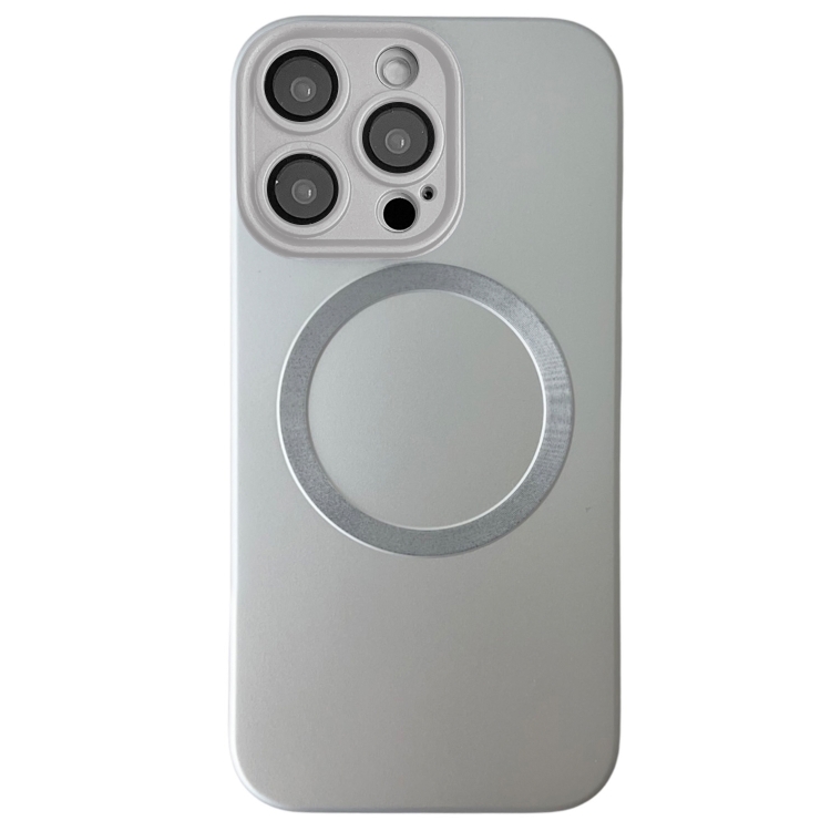 

For iPhone 13 Pro Metallic Paint CD Texture MagSafe TPU Phone Case(Silver)