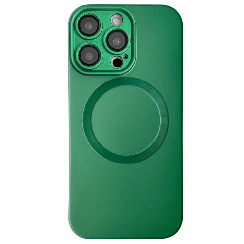 

For iPhone 12 Pro Max Metallic Paint CD Texture MagSafe TPU Phone Case(Green)