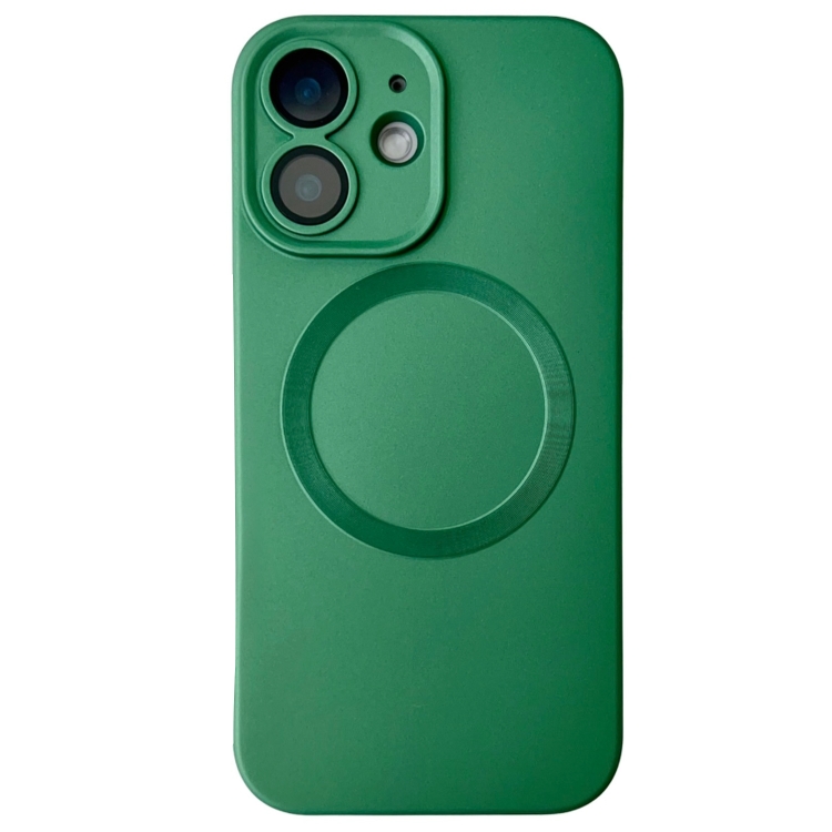 

For iPhone 12 Metallic Paint CD Texture MagSafe TPU Phone Case(Green)