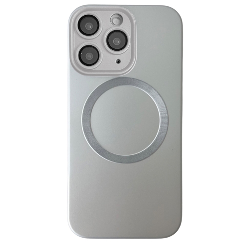 

For iPhone 11 Pro Max Metallic Paint CD Texture MagSafe TPU Phone Case(Silver)