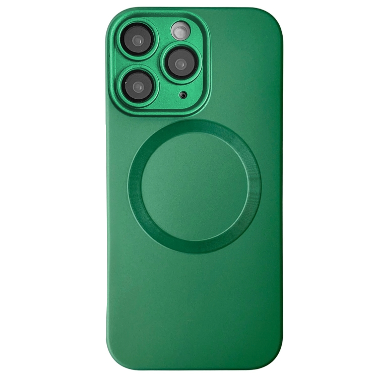 

For iPhone 11 Pro Max Metallic Paint CD Texture MagSafe TPU Phone Case(Green)