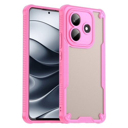 

For Redmi Note 14 5G Armor Glaze PC Hybrid TPU Phone Case(Pink)