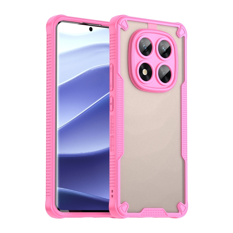 

For Redmi Note 14 Pro 5G Armor Glaze PC Hybrid TPU Phone Case(Pink)