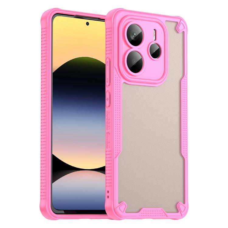 

For Redmi Note 14 5G Global Armor Glaze PC Hybrid TPU Phone Case(Pink)