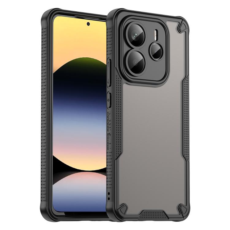 

For Redmi Note 14 5G Global Armor Glaze PC Hybrid TPU Phone Case(Black)