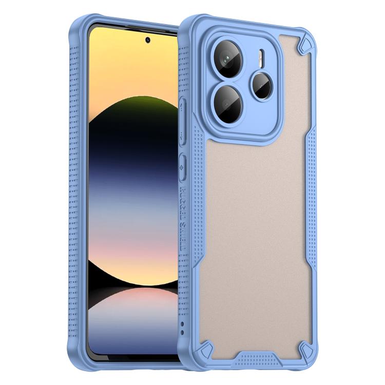 

For Redmi Note 14 5G Global Armor Glaze PC Hybrid TPU Phone Case(Blue)