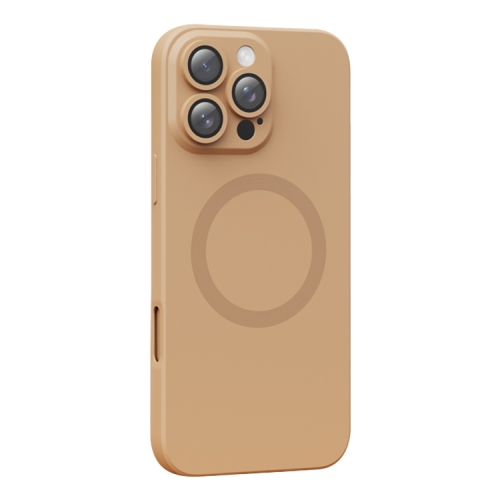 

For iPhone 16 Pro CD Texture MagSafe Liquid Silicone Phone Case(Gold)