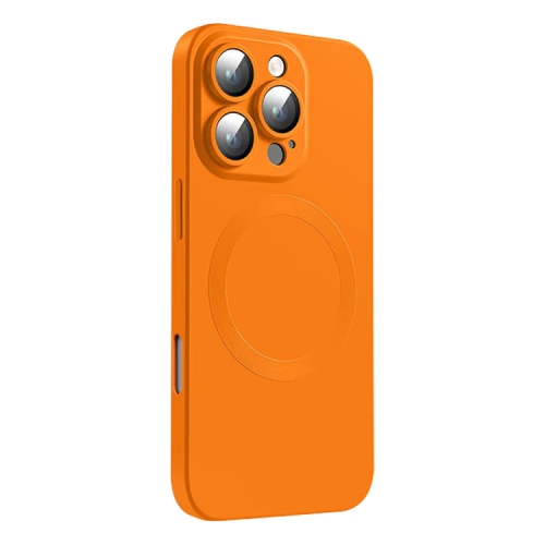 

For iPhone 16 Pro Max CD Texture MagSafe Liquid Silicone Phone Case(Orange)