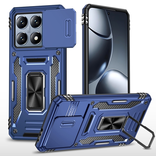 

For Xiaomi 14T Armor PC Hybrid TPU Camera Shield Phone Case(Navy Blue)