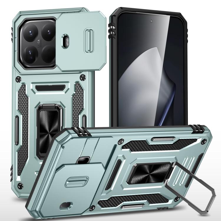 

For Xiaomi 15T Pro Armor PC Hybrid TPU Camera Shield Phone Case(Alpine Green)