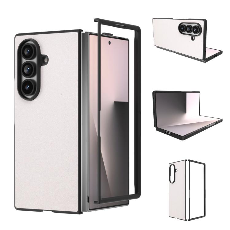 For Galaxy Z Fold8 Ultra 5G Black Frame Glitter Shockproof Phone Case(White)
