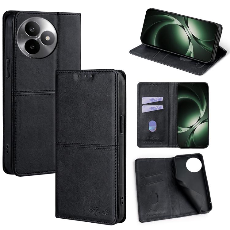 

For Redmi K80 Ultra Cow Texture Magnetic Leather Phone Case(Black)