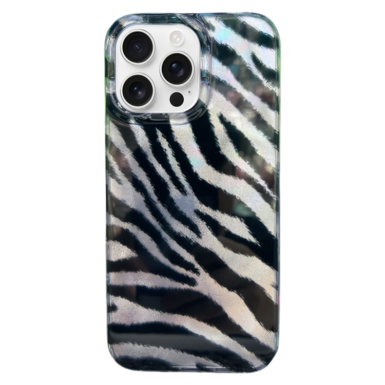 

For iPhone 16 Pro Max Double Layer IMD Pattern TPU Phone Case(Zebra Print)