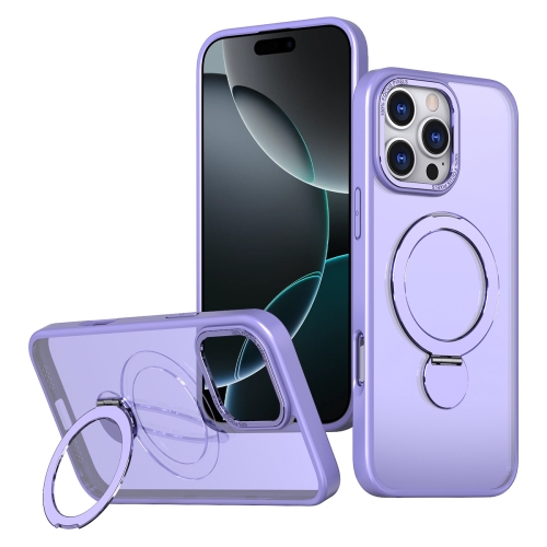 

For iPhone 16 Pro Wing Series Gen2 MagSafe Metal Ring Holder Phone Case(Light Purple)